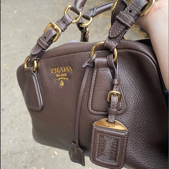 Auth PRADA Leather Satchels+Tag+Key+Cloche+Padlock - Picture 4 of 12